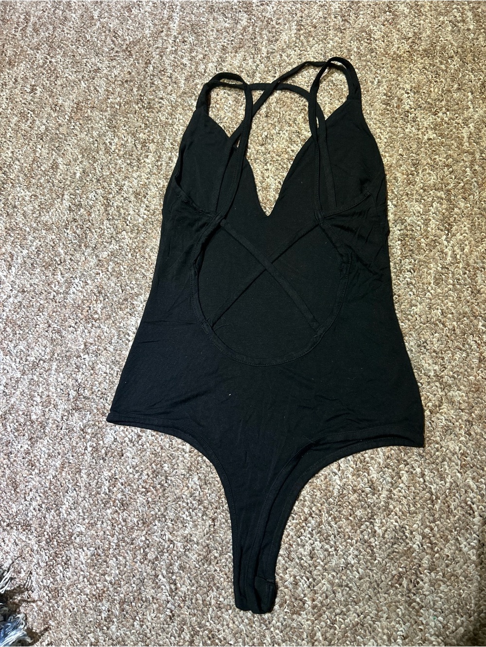Forever 21 Black Strappy V-Neck Bodysuit
